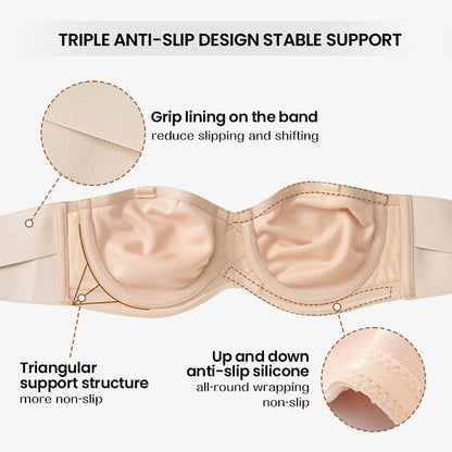 RoundLoyal® Full Support Non-Slip Convertible Bandeau Bra