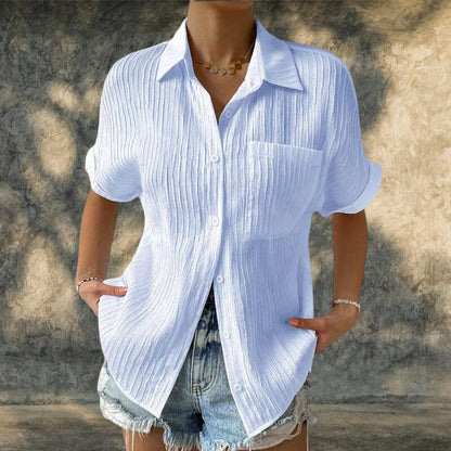 Lady Comfortable Plain Shirt With Pockets