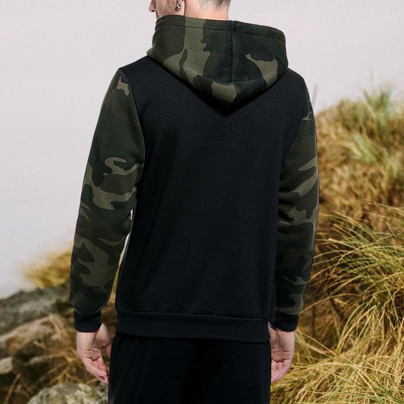 Camouflage Colorblock Casual Sweatshirt