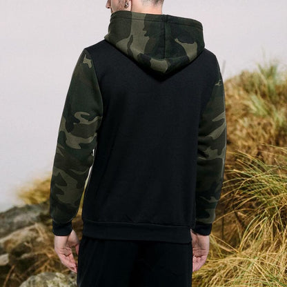 Camouflage Colorblock Casual Sweatshirt