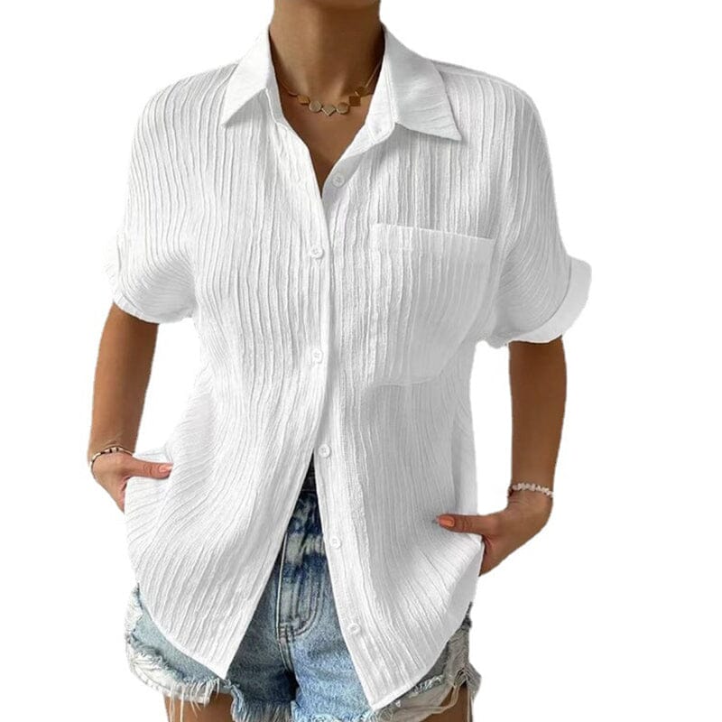 Lady Comfortable Plain Shirt With Pockets