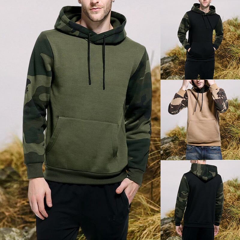 Camouflage Colorblock Casual Sweatshirt